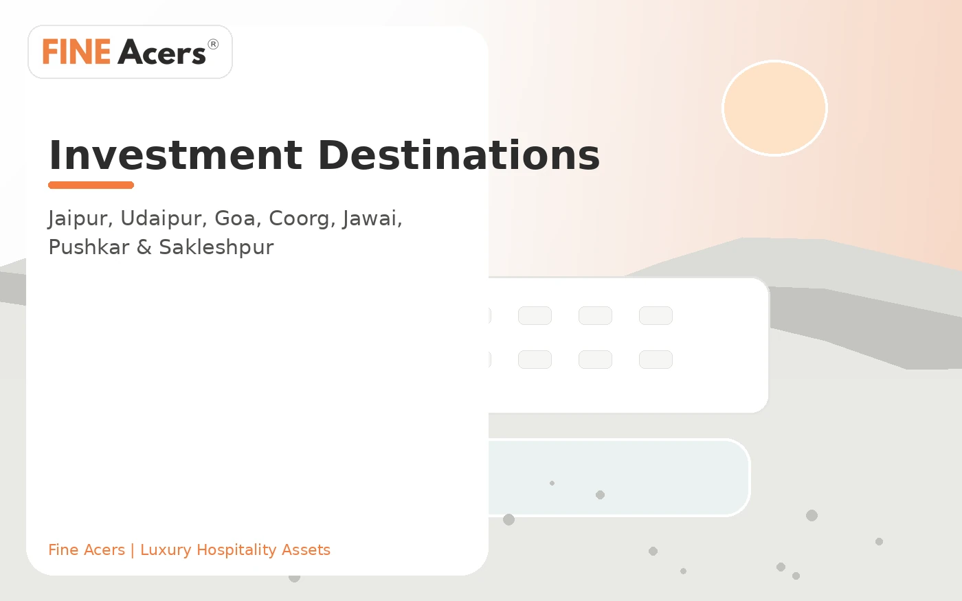 Resort Investment Destinations in India by Fine Acers